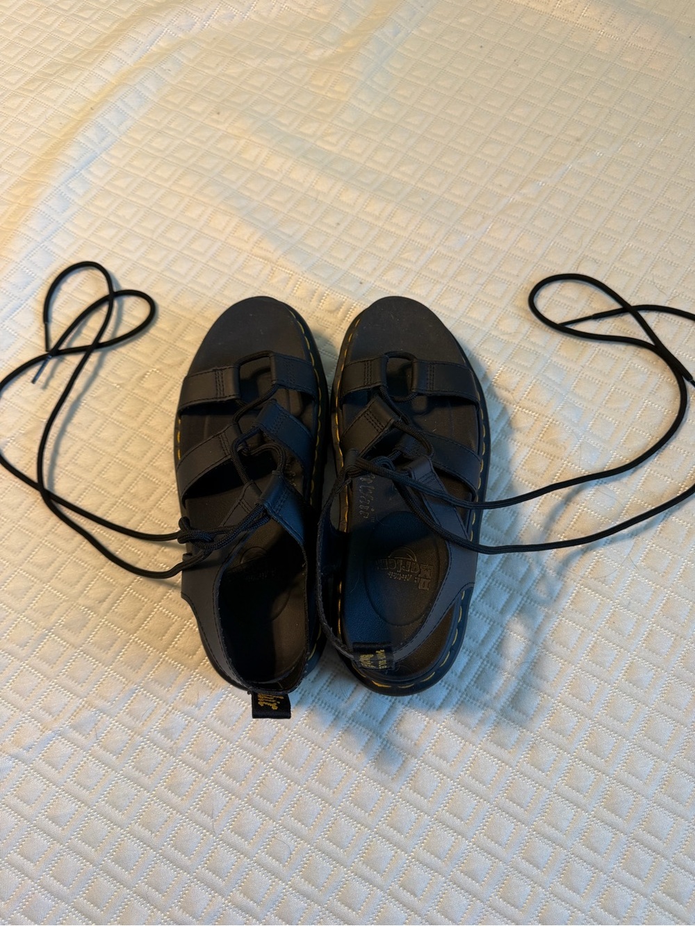 Dr. Martens Black Leather Lace-Up Platform Gladiator Sandals - Picture 4 of 8